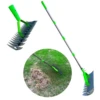 Alloy Steel Weed Harrow Garden Leaf Rake Twin-Head Weeding  3 Sections Removable Rods Garden Dethatcher for Clearing Hay 3