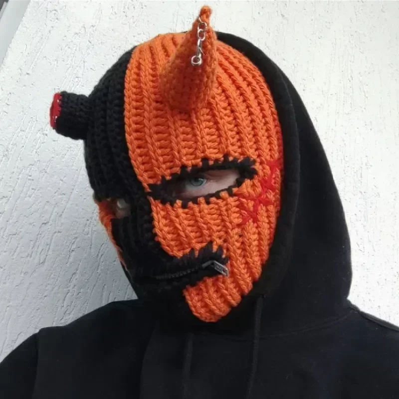 Mannen Halloween Bivakmuts Devil Hoorn Hoed Vrouwen Pasamontañas Y 2K Hoed Full Face Cover Ski Masker Hoed Winddicht Hoed Voor Buitensport