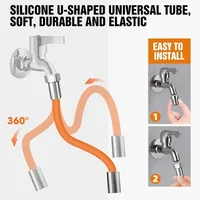1pc Water Faucet Extension Pipe Universal Flexible Extended Water Pipe Anti-Splash Extension Pipe 2
