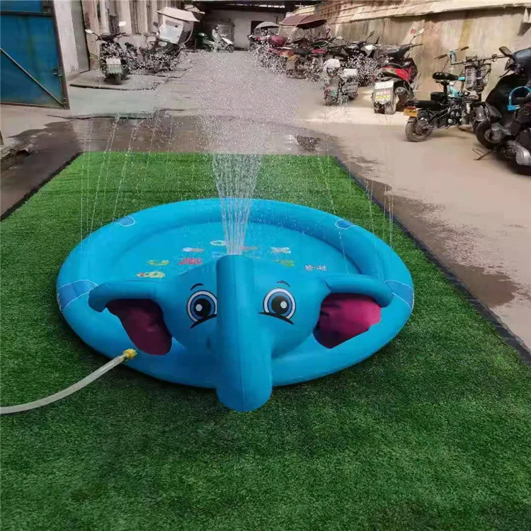 Cartoon Elephant Water Spray Game Mat Outdoor Play Mat Lawn Beach Sea Animal Inflatable Water Spray Kids Sprinkler Play Pad Mat 6