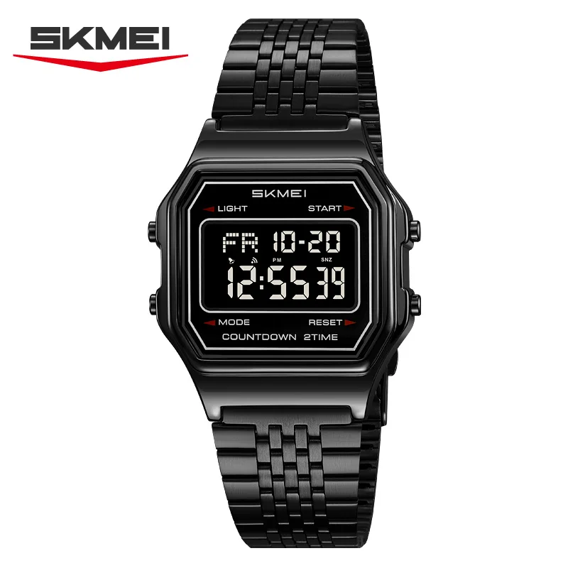 ตัวเลือกสินค้า นาฬิกาข้อมือสแตนเลส SKMEI 2465 จอ LED กันน้ำ สำหรับผู้ชาย