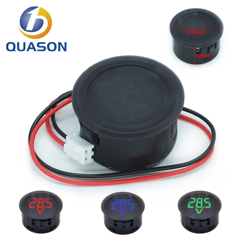 Dc 4-100V Led Display Digitale Rotondo Voltmetro A Due Fili Dc Digital Car Voltage Misuratore Di Corrente Volt Detector Tester Monitor Pannello