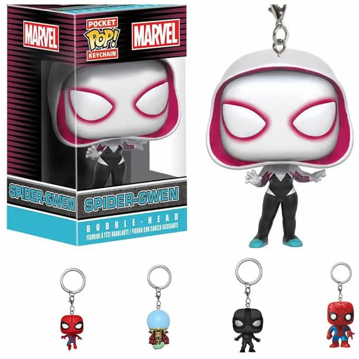 Funko Pop Spider-Gwen Spider-Man Peter Parker Mysterio Pocket Portachiavi Vinyl Action Figure Collection Model Toys