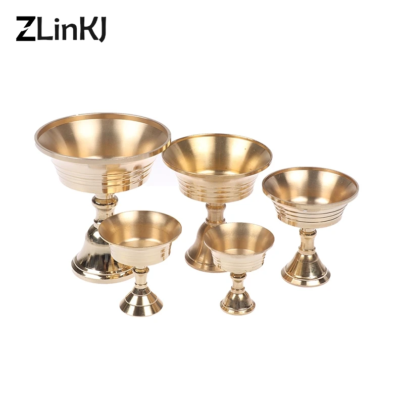 

Буддийская лампа Ghee, золотой медный сплав, держатель масляной лампы, подсвечник, украшение для дома