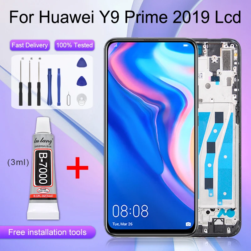 Original 6.59inch P Smart Z Display For Huawei Y9 Prime 2019 Lcd Touch Screen Digitizer Assembly Replacement With Frame