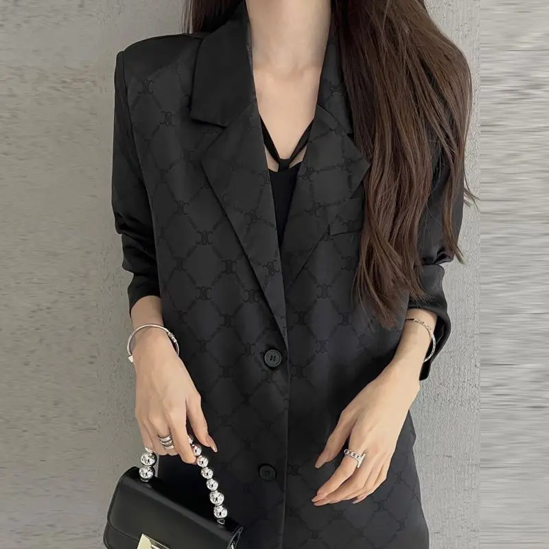 Summer Short Sleeve Blazer Women Jacket Black Suit Y2k Clothes Office Ladies Thin Tops Korean Fashion Coats Chic