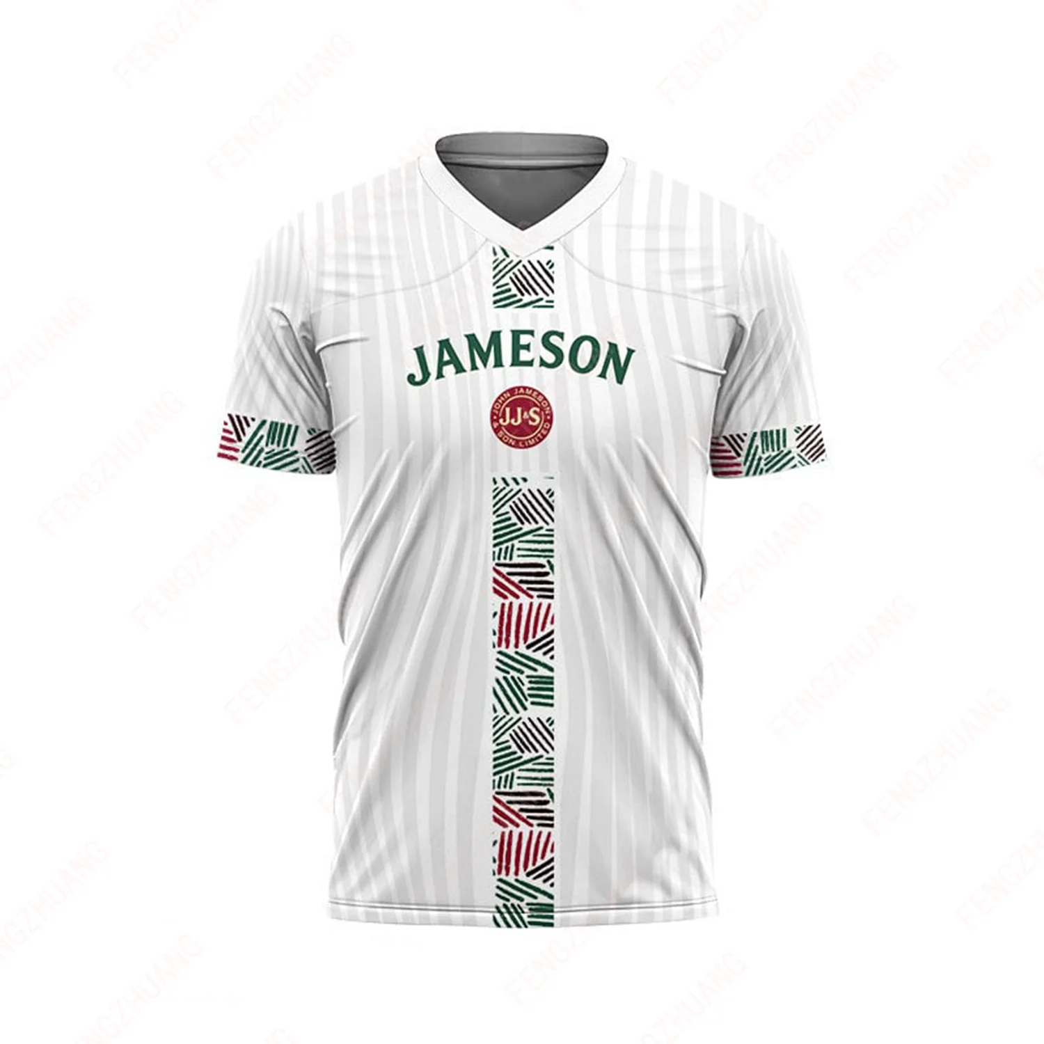Personalized Jameson White Jersey Suitable For Football Outdoor Breathable Quick-Drying Short-Sleeved Round neck T-Shirt