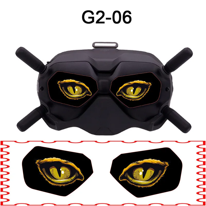 PVC Big Eyes Skin Stickers for DJI Goggles V2, Skin Stickers for DJI Goggles V2 APP Supported languages :