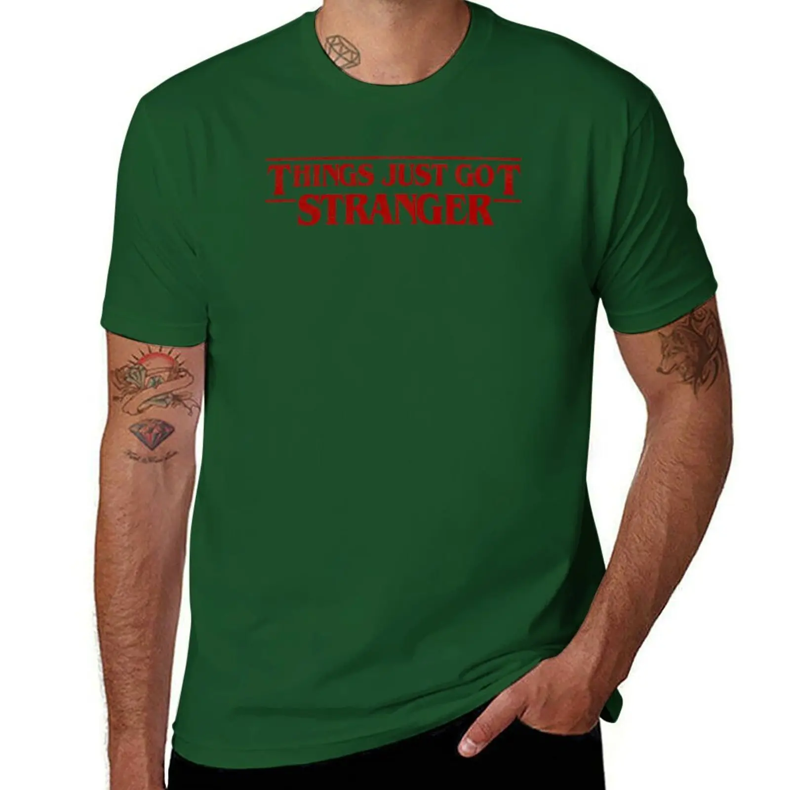 thumbnail image 1 of Things Just Got Stranger T-Shirt customs design your own oversizeds men workout shirt, 1 of 5