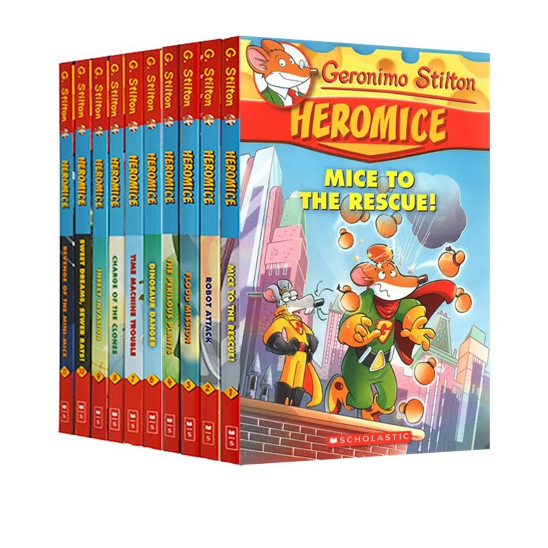 

10 Books Geronimo Stilton Heromice Original Picture Book Children Reading Young-Adult Novel English Comic Story Book