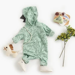 2022 New Baby One Piece Spring Newborn Clothing Dinosaur Pattern Print Jumpsuit Toddler Baby Bodysuit One Piece Clothes Romper