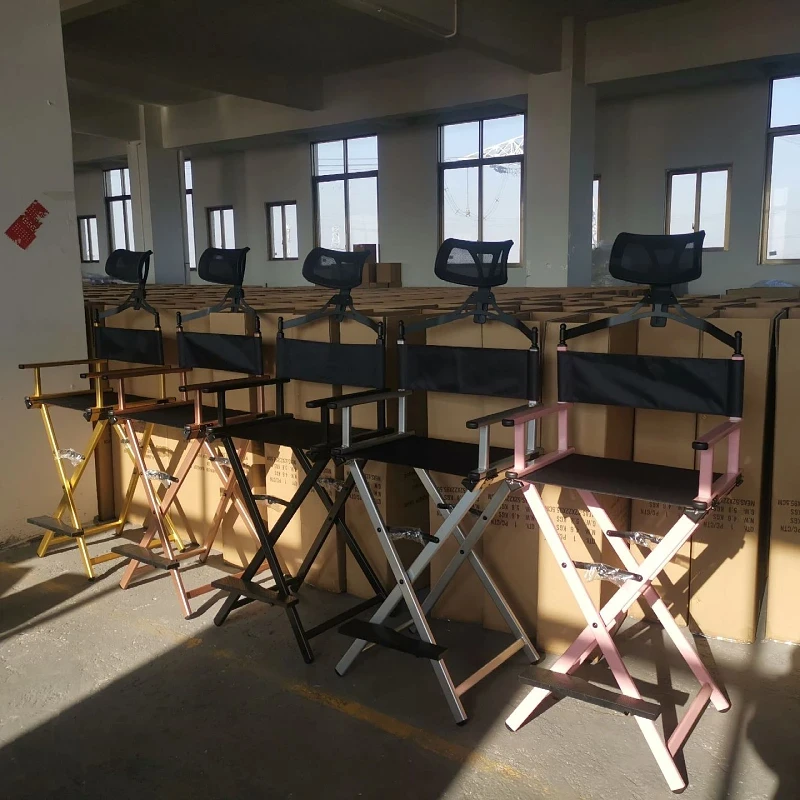 Aluminum Director Chair CX447NH Simple Portable with Headrest Portable Makeup Artist/Manager Folding Chair for Rest