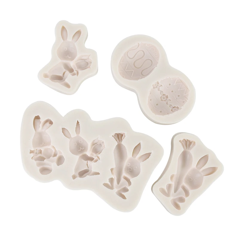 Easter Rabbit Silicone Mold Biscuit DIY Pastry Fondant Moulds Easter Party Home Baking Tool Birthday Party Cake Decoration