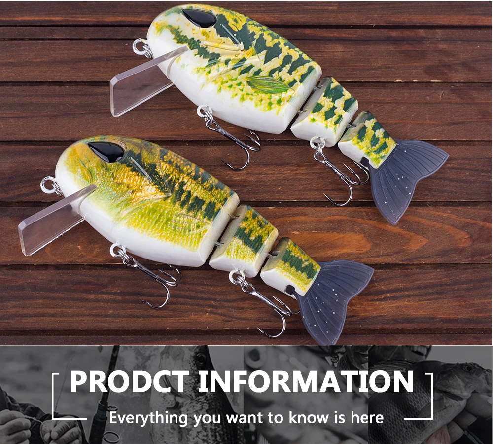 Hanlin 12,5 cmm 50g Multi Jointed segel flugzeug Shad schwimmen harten Köder Hecht Moschus Bass Slider Fisch Tackle Soft Tails gleiten Angel köder – Detail 13