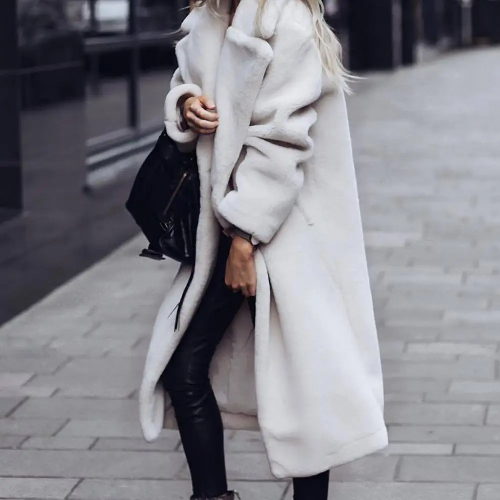 Cardigan Coat Super Soft Women Overcoat 3 Colors Turndown Collar  Excellent Fade-resistant Women Solid Coat Jacket