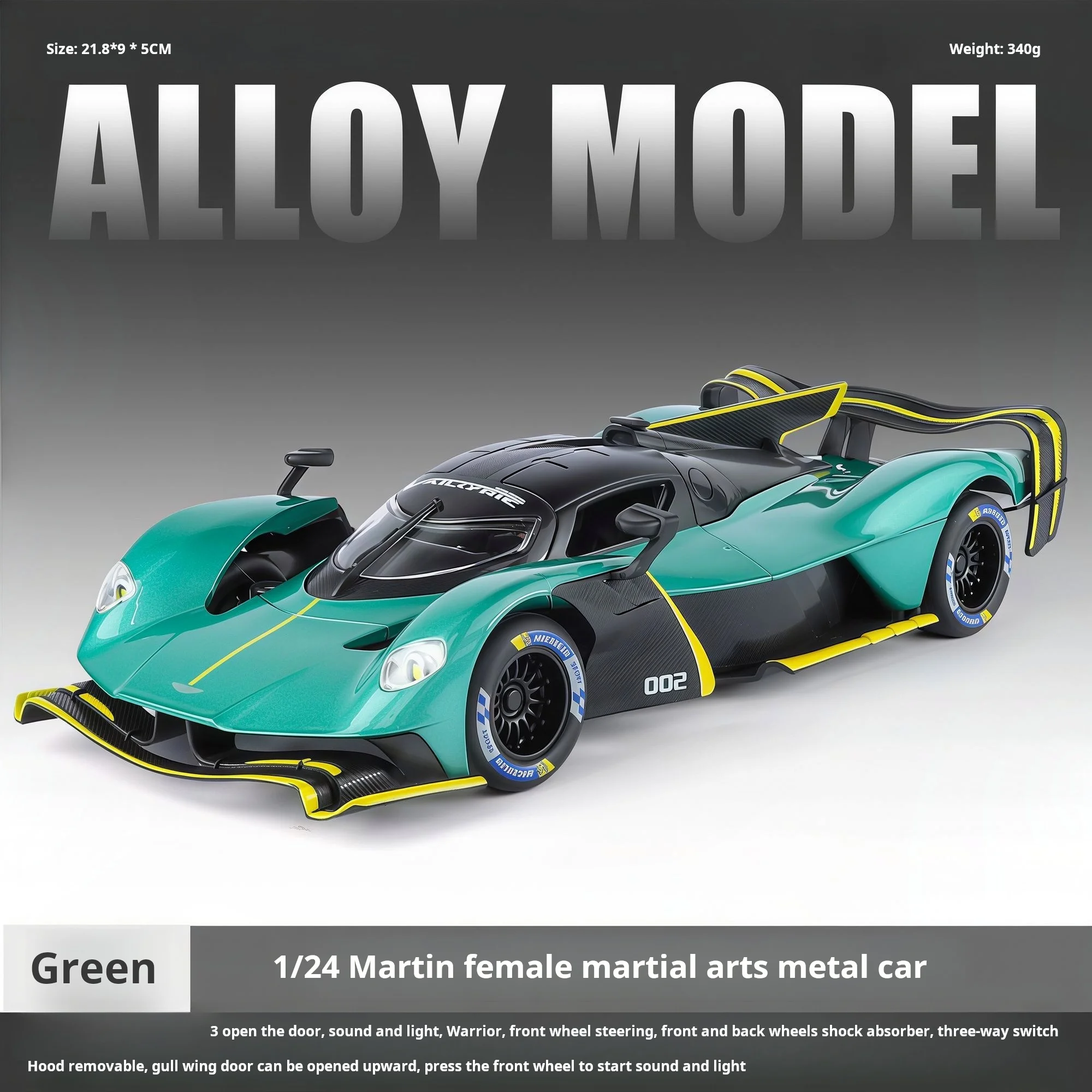 Officially Licensed Porsche 911 Coupe Diecast Alloy Sports Car with Sound & Light