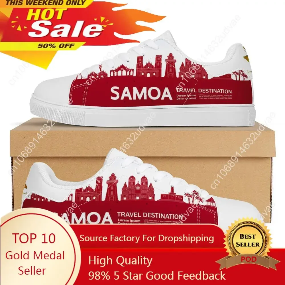 

Red Travel America Polynesian Samoa Tribal Print Custom Man Lightweight Walking Flat Sneakers Sport Shoes Women Running Shoes