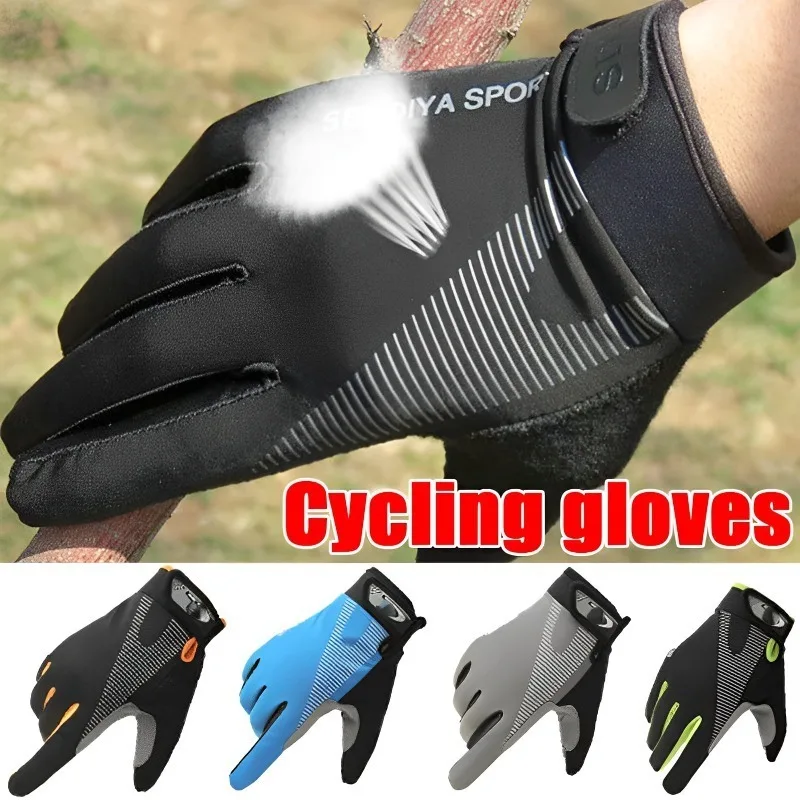 Anti-Slip Cycling Gloves TouchScreen Bike Gloves Sports Shockproof Mountain Road Full Finger Breathable Glove for Men Woman 6