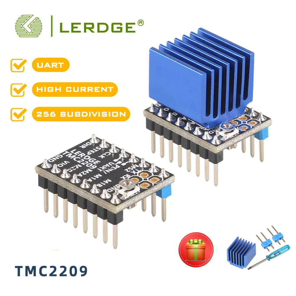 Lerdge-stepper Motor Driver Tmc2209 Uart vs Tmc 2208 A4988 Lv8729 Peças de Impressora 3d Stepstick 2.0a Ultra Silencioso Ender3
