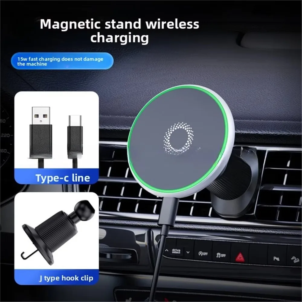 Magnetic Car Phone Holder with Fast 15W Wireless Charging