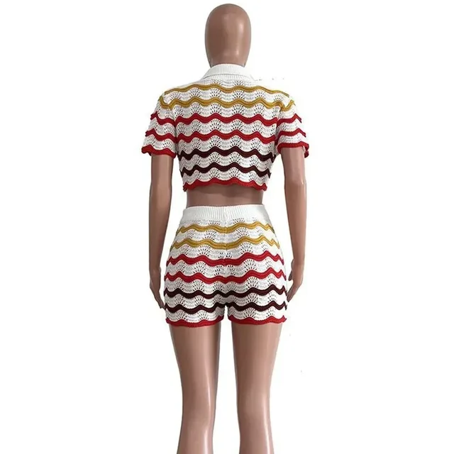 Addison Knitted Striped Short Set 6