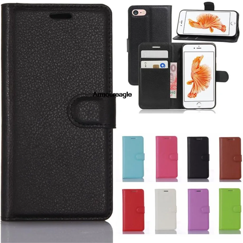 Portafoglio Flip Case Guard Per Iphone 4 4S 5 5S 5S Se 6 6S 7 8 Plus Borsa Per Telefono Con Slot Per Schede Custodie Montate Per Iphone X Cover