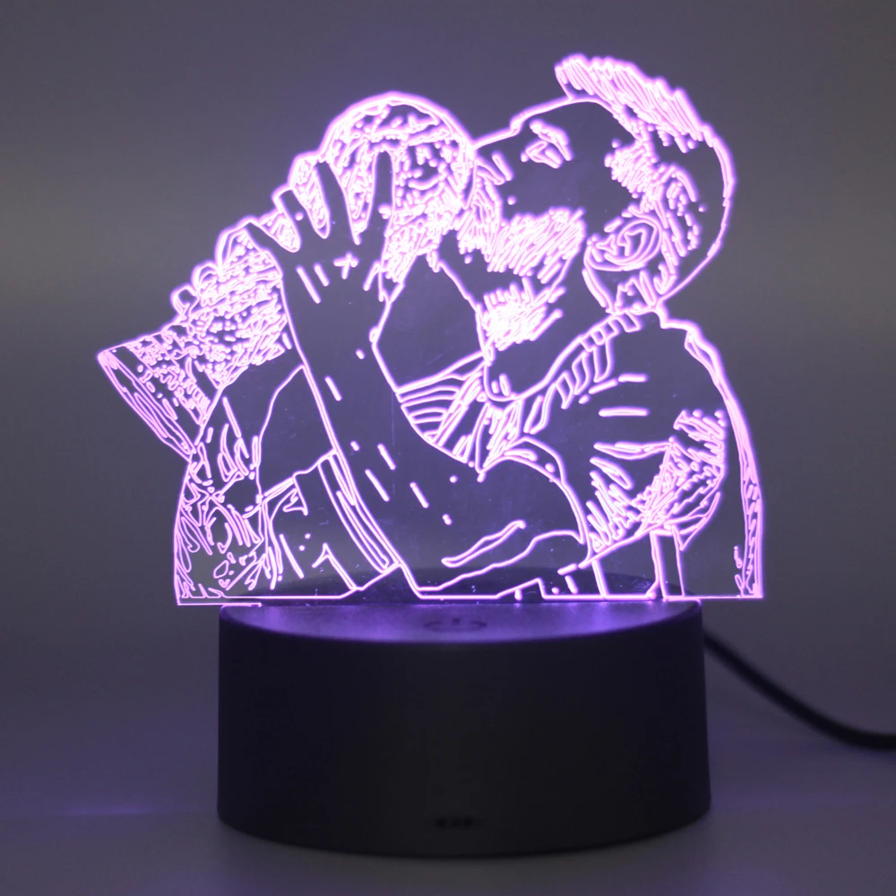 Lámpara de noche con ilusión 3D de Messi, 7 colores/16 colores degradados, interruptor táctil, luz LED de noche, lámpara de mesa (blanco crepitante)