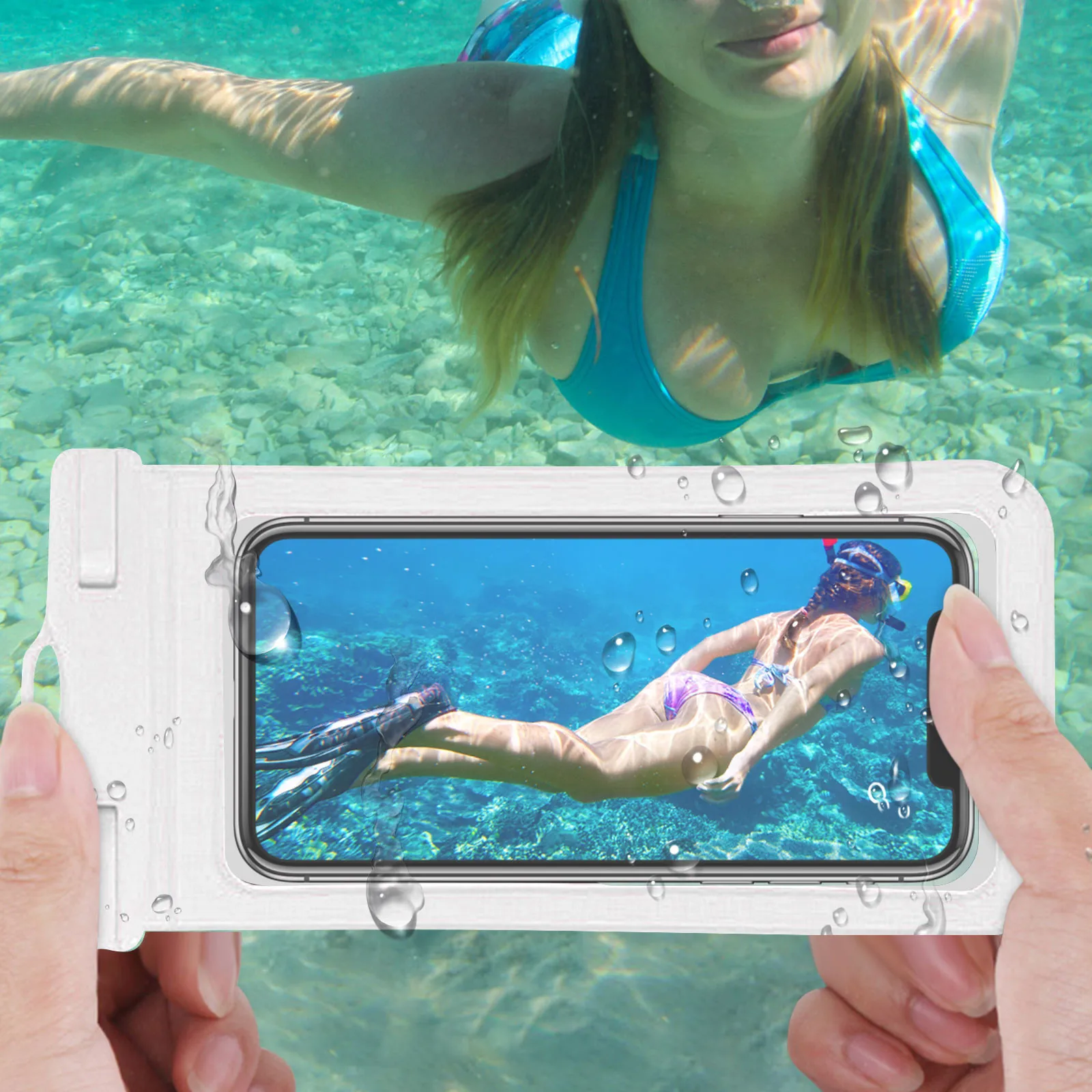 Étui transparent sous-marin pour téléphone portable, sac sec universel avec  lanière de cou, pochette étanche pour téléphone portable pour piscine plage  - AliExpress