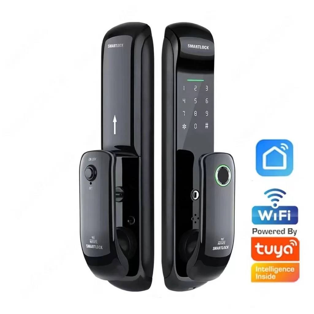 

Tuya Digital Keypad Door Lock Biometric Fingerprint Intelligent Digital Push Pull Smart Door Lock with TT
