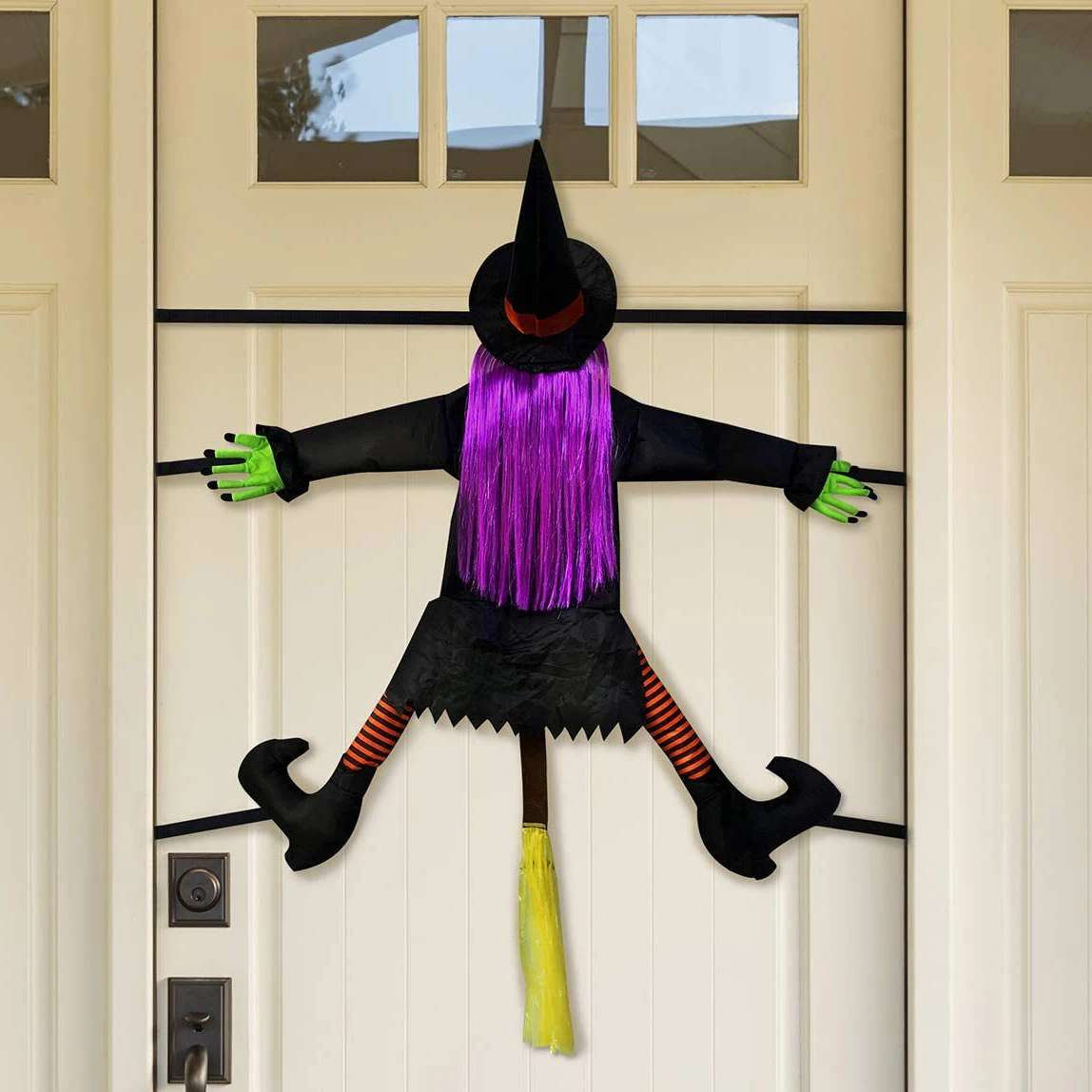 

2023 New Halloween Witch Doll Courtyard Witch Crashing Into Tree Halloween Decoration Toys Funny Door Porch Tree Decors