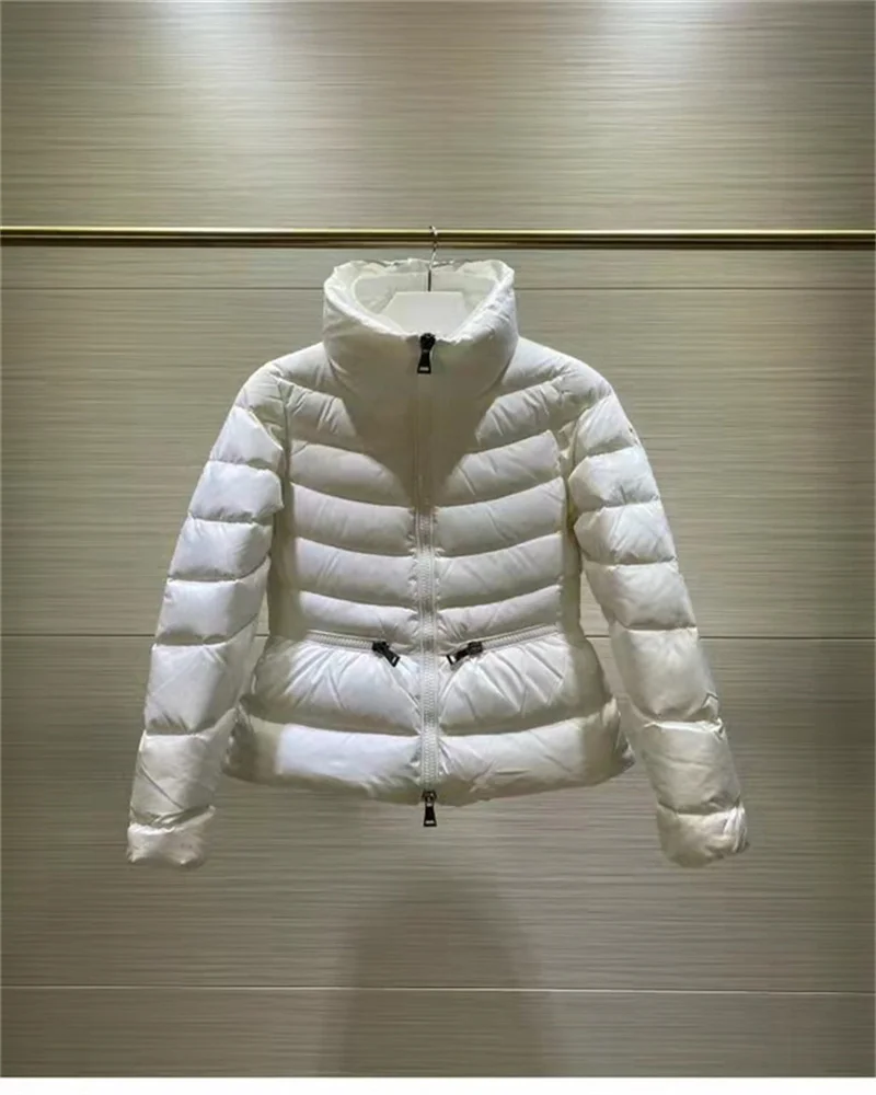 

2022 fashion stand collar winter jacket women short coat black white 90% white duck down windproof outdoor wear female parkas