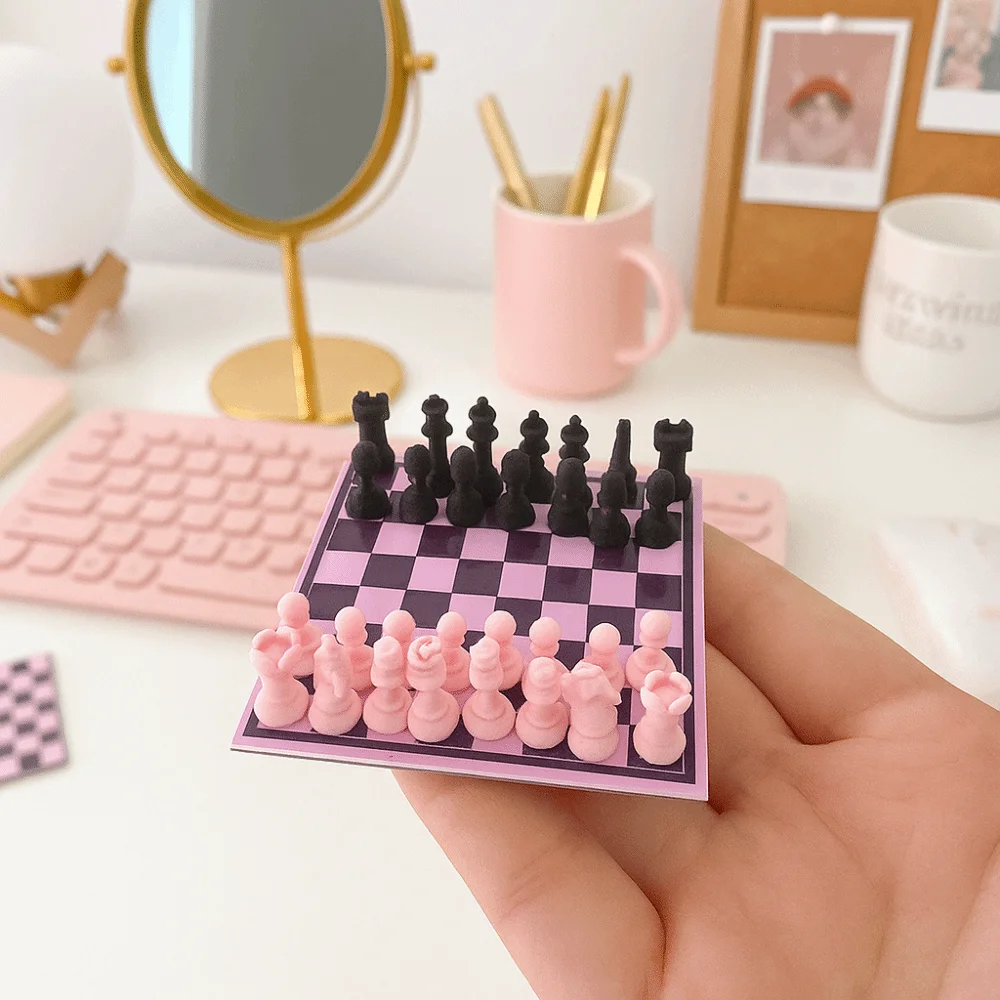 1/12 Scale Dollhouse Miniature Model Mini Chess Decorative Scene Shooting Props Doll Accessories Toys