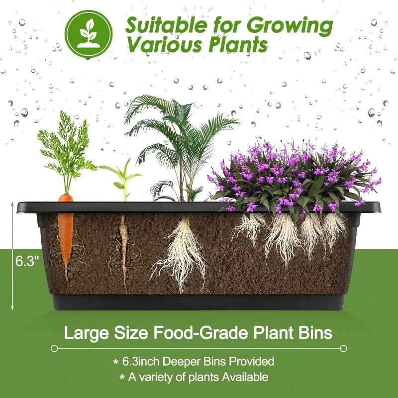 5-Tier Vertical Garden Planter with Drainage & Hooks 5