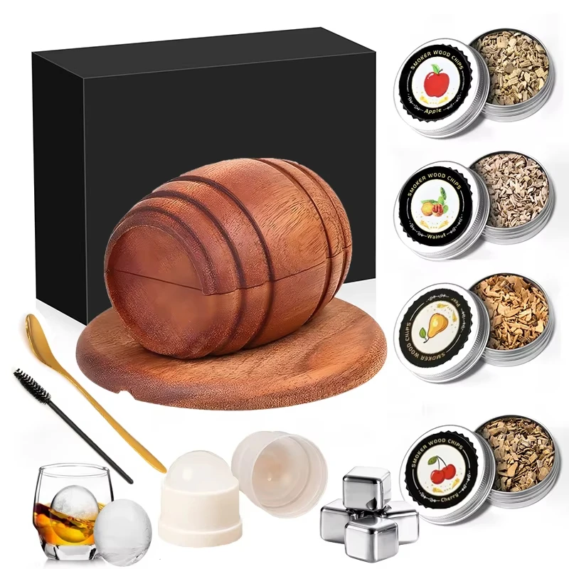 Whiskey Smoker Kit Old Fashioned Whiskey Drink Smoker Kit, Drink Smoker Infuser Kit with Whiskey Oak and Cocktail Lovers
