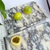 Luxurious Natural Marble Tray Calcutta Viola Storage Tray for Desktop/Kitchen/Vanity/Bathroom (12" x 8") 2