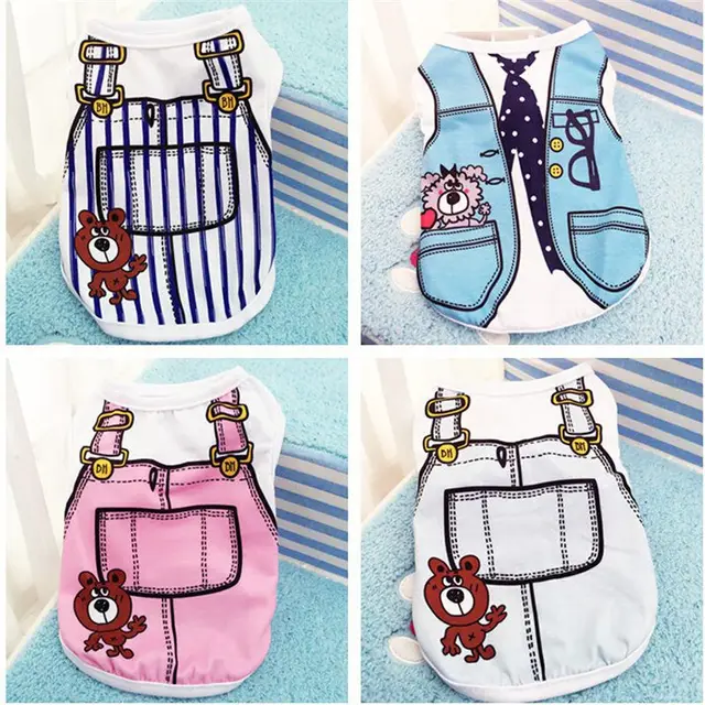 Pet Dog Clothes Cartoon Clothing Puppy Dogs Soft Vests Summer Shirt Casual T-Shirt for Small Pet Supplies 2
