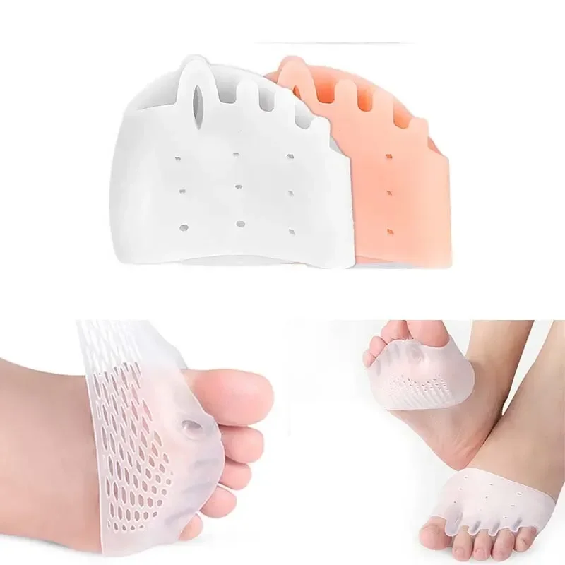 Separator Cushion Pad 2pcs Silicone Forefoot Pads Gel Insoles Pads Toe Pain Relief Insoles Finger Toe Valgus Corrector Gel Pads