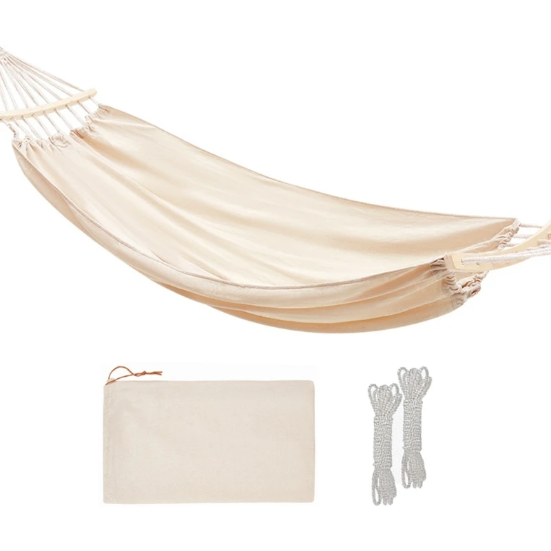 

Outdoor Canvas Hammock Portable Thickened Single Double Anti-Rollovers Hammock for Garden Camping Hanging Swing Hammock