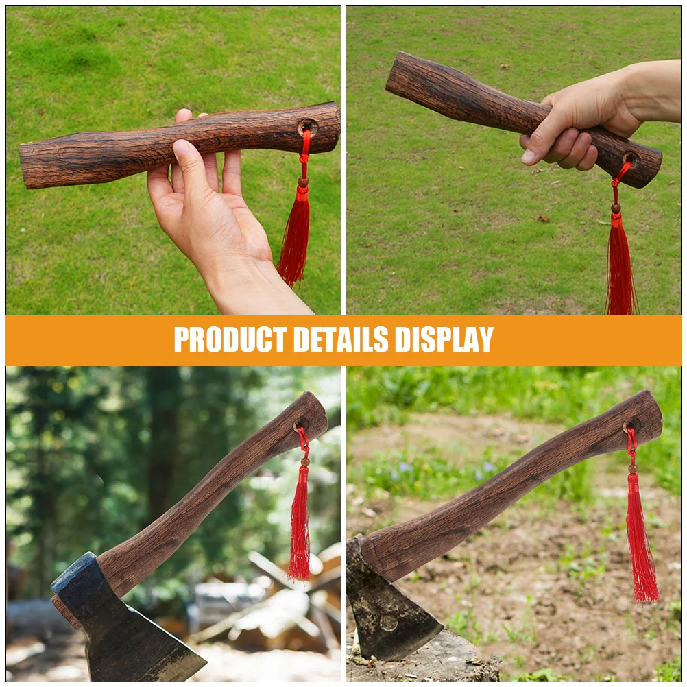 Solid Wood Ax Handle Tool Wooden Axe Accessory Handles Part Replacement Hatchet Carbonized 6