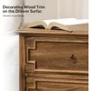Nightstand with Charging Station, Farmhouse 24” Wide End Table with 2-Drawer & Wooden Legs, Vintage Tall Side Table, Walnut 3