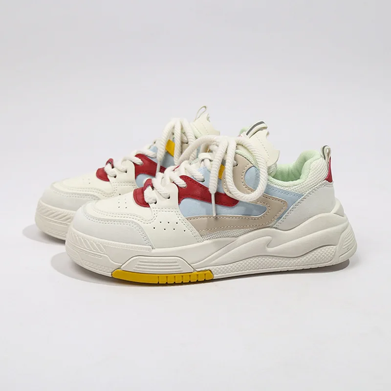 Thick Soled White Shoes for Women 2023 New Comfortable Breathable Board Shoes Casual Sports Dad Shoes Outdoor Running Shoes