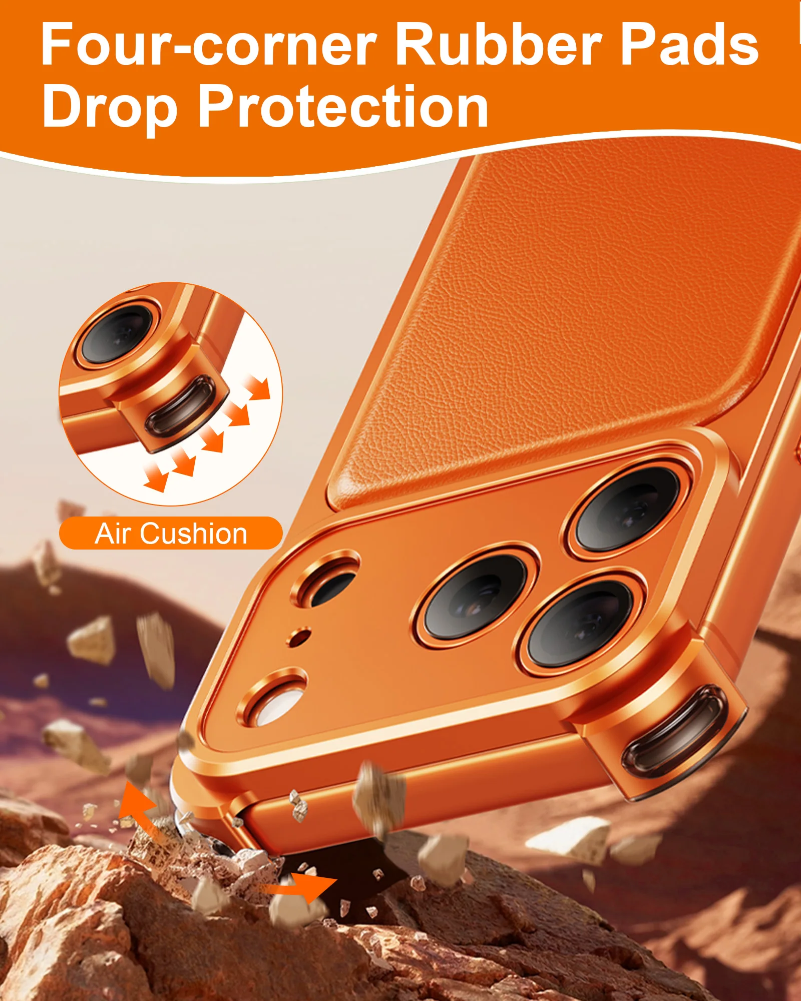 Eary Frame Case for iPhone 17 Pro Max 16 Pro Max Leather Shells for MagSafe Wireless Charging Protective Shockproof Phone Cover