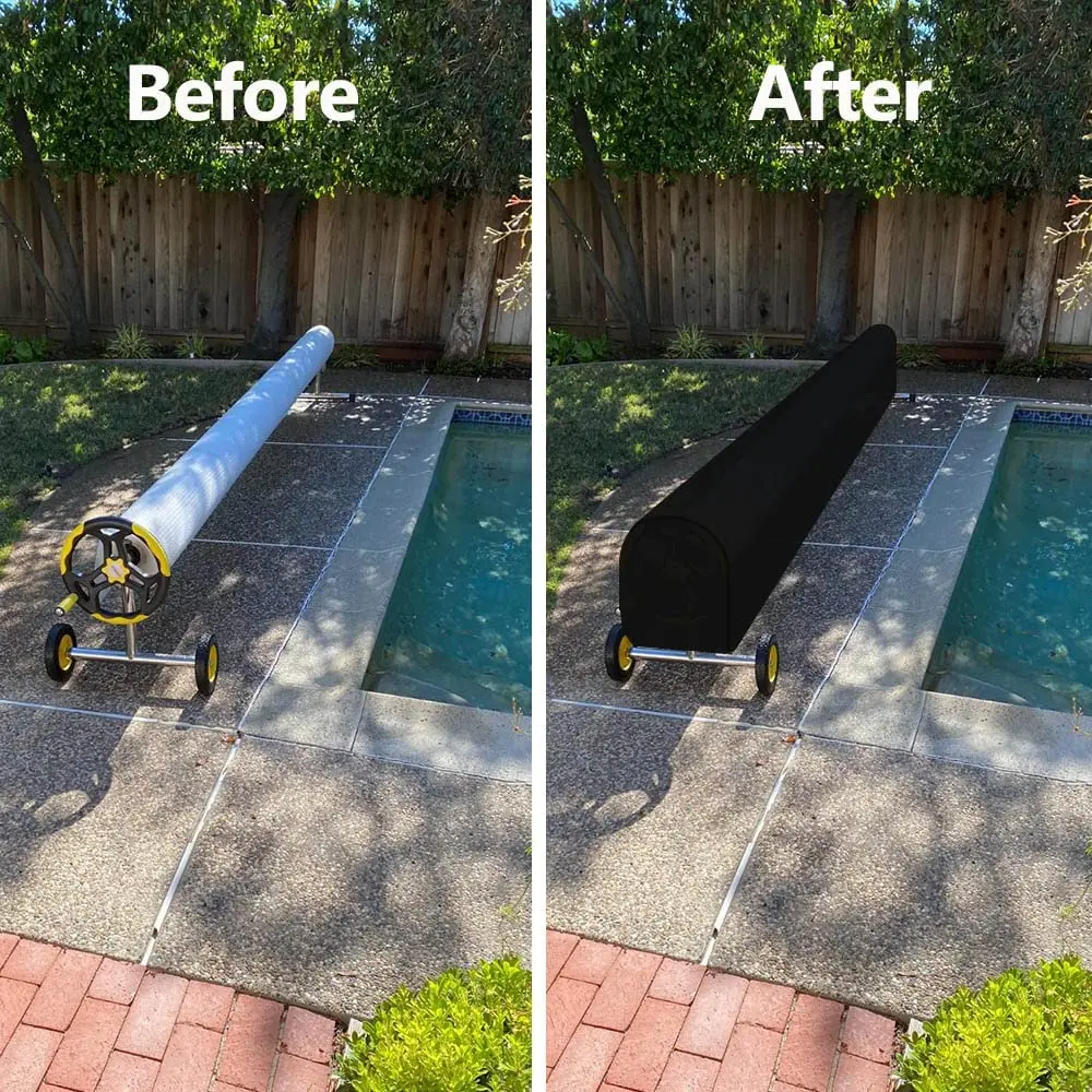 20 Feet Inground Pool Reel Set Cover Waterproof UV Resistant