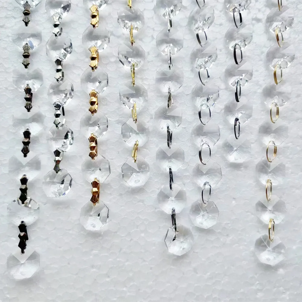 1 Meter Crystal Octagonal Beads Curtain Garland for Lighting Parts Prism Pendant Suncatcher DIY Home Wedding Garden Decoration crystal beads crystal sun catcher crystal beads garlands