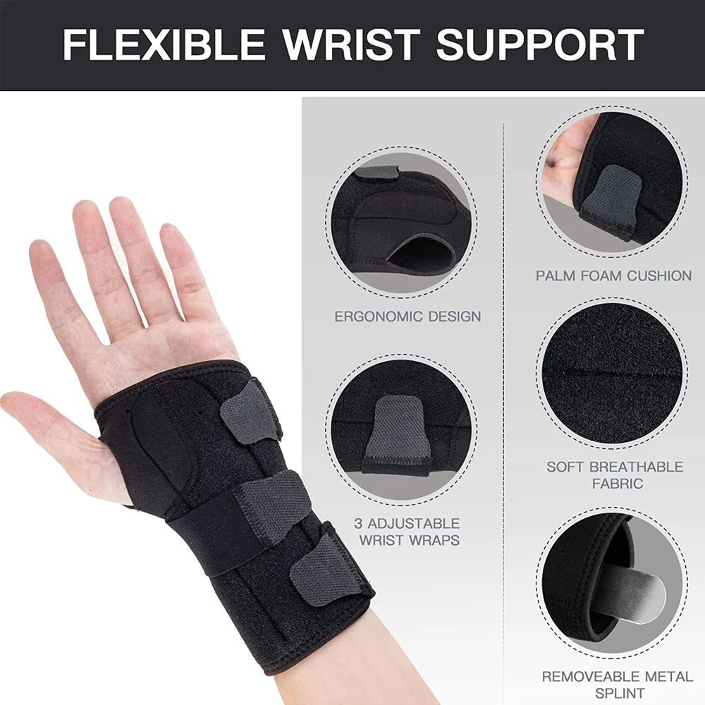 1Pcs Carpal Tunnel Wrist Brace, Adjustable Wrist Splint Hand Brace, Relief And Treatment Of Arthritis Tendonitis Pain Relief