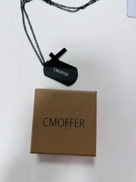 

Бриллиантовые мужские ожерелья CMOFFER, черная подвеска с именем под заказ, ювелирные изделия