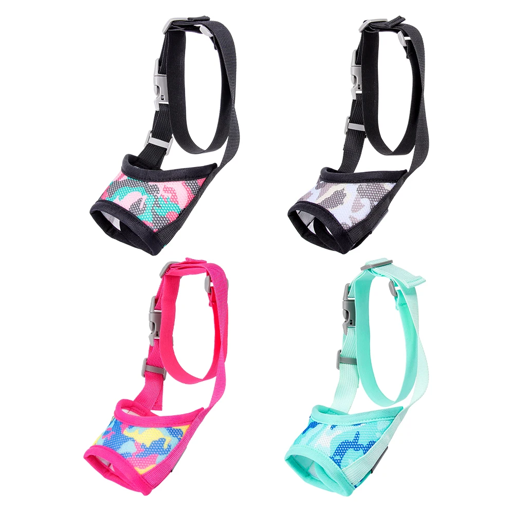 Breathable Mesh Dog Muzzle Adjustable Front Opening Lead Four Seasons Secure Buckle Anti-ingestion Pet Muzzle Walking Dog Mask