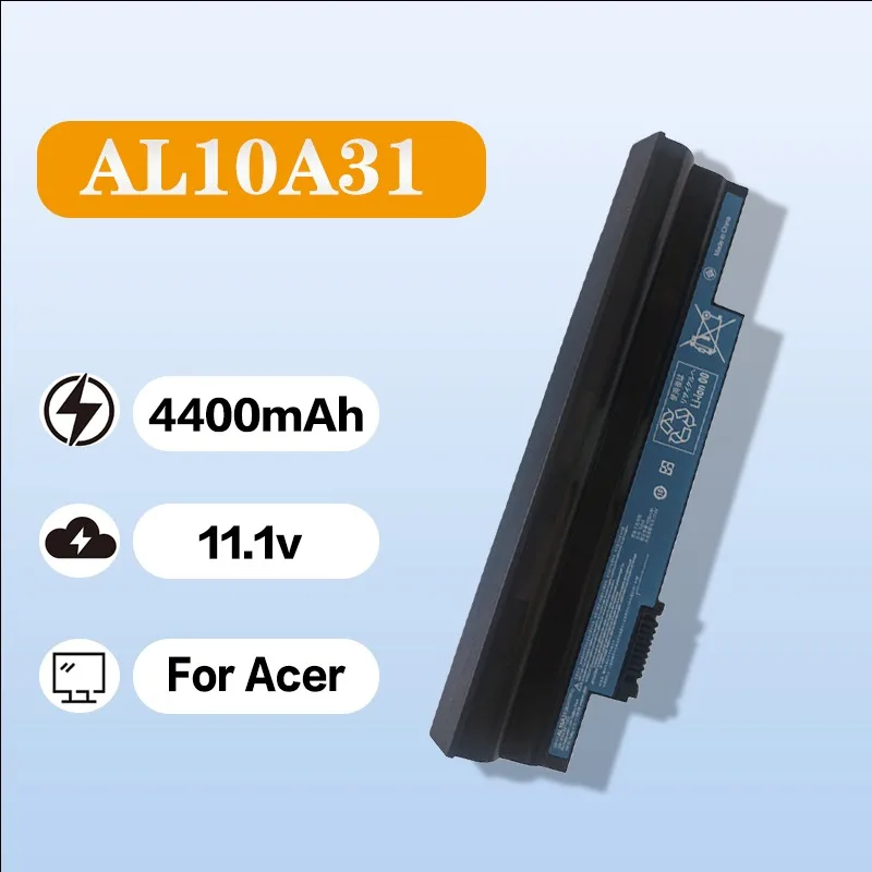 Акумулятор для ноутбука AL10A31/AL10B31/AL10G31 для Acer D255/D260/D257/AOE100 11.1V 4400mAh Замінний акумулятор