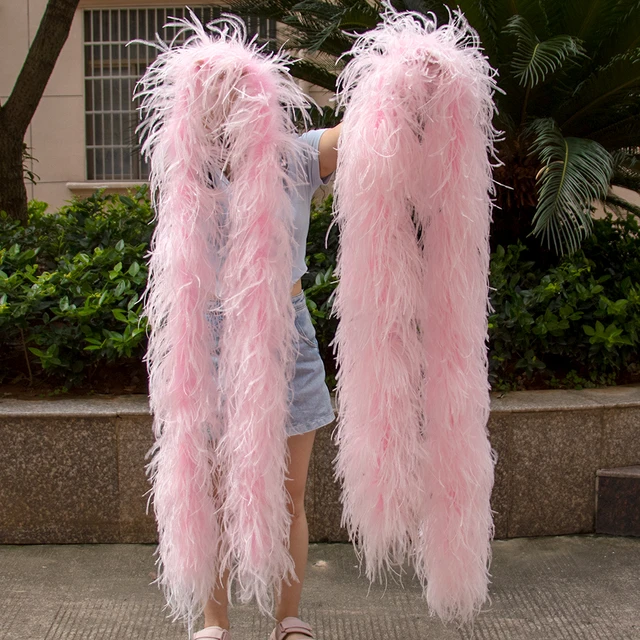 6Ply 10Ply Pink Ostrich Feather Boa High Quality Ostrich Feather