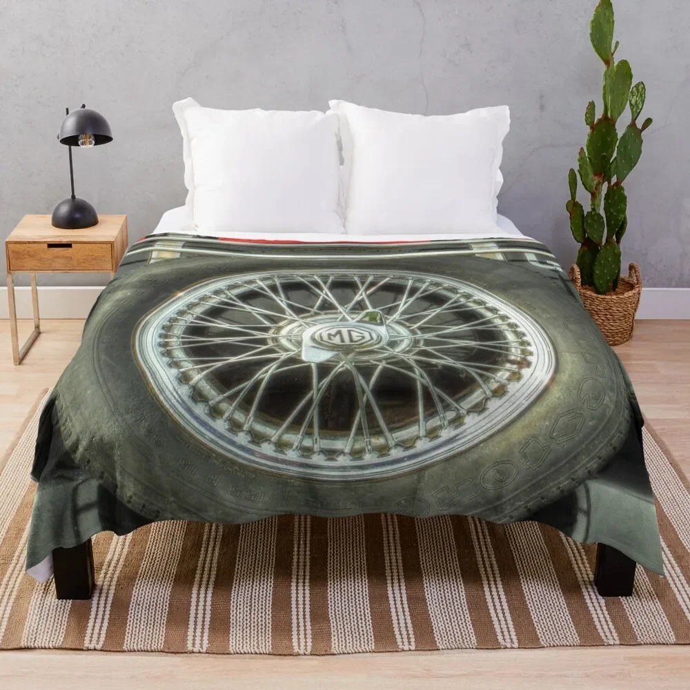 

MG Retro Vintage Spare Wheel Throw Blanket Warm Soft Plush Plaid Blankets For Bed Blankets